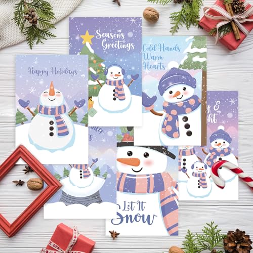 24 Cute Snowman Christmas Cards Set with Envelopes, 4x6 Inch T9766