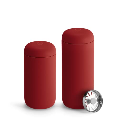 12 oz Vacuum-Insulated Stainless Steel Travel Mug with Ceramic Interior and Splash Guard Matte Black K733