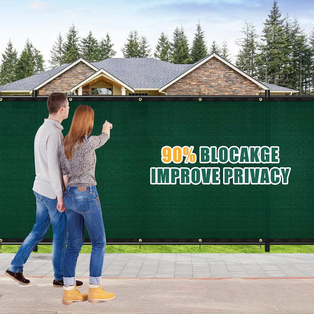 Green 6' x 50' Heavy Duty Privacy Fence Screen with Brass Grommets N30783
