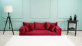 Red Velvet Floor Sofa Q81282