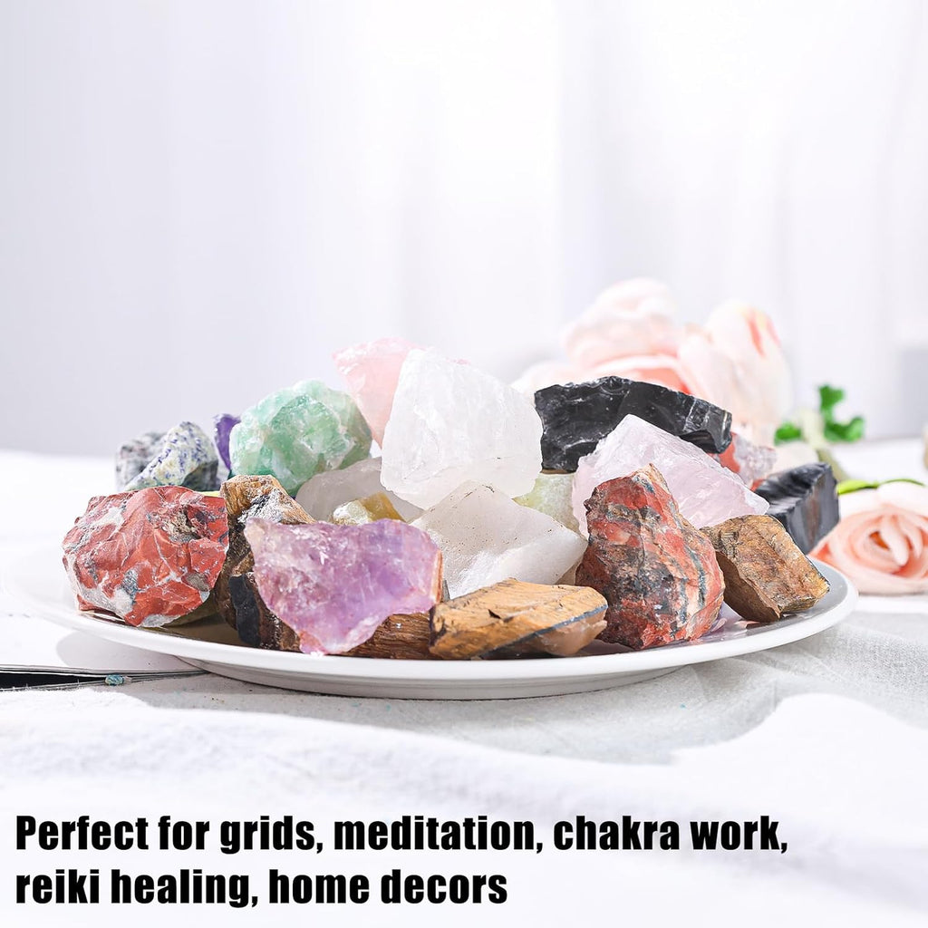 3LB Assorted Natural Stone Mix Raw Gemstone Rough Stones Crystals D126543
