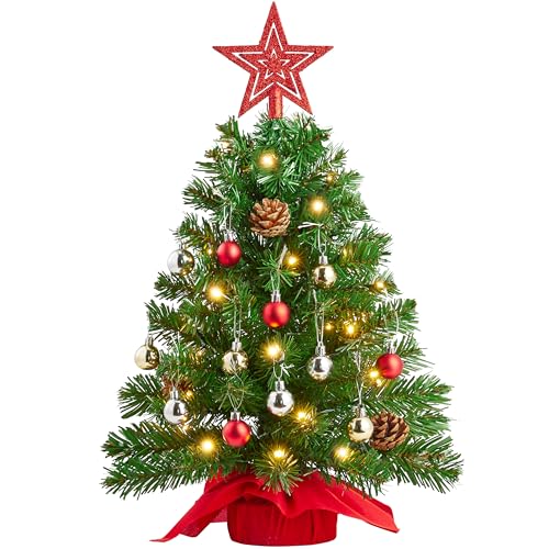 24" Mini Christmas Tree Tabletop Set with Clear LED Lights Z587393