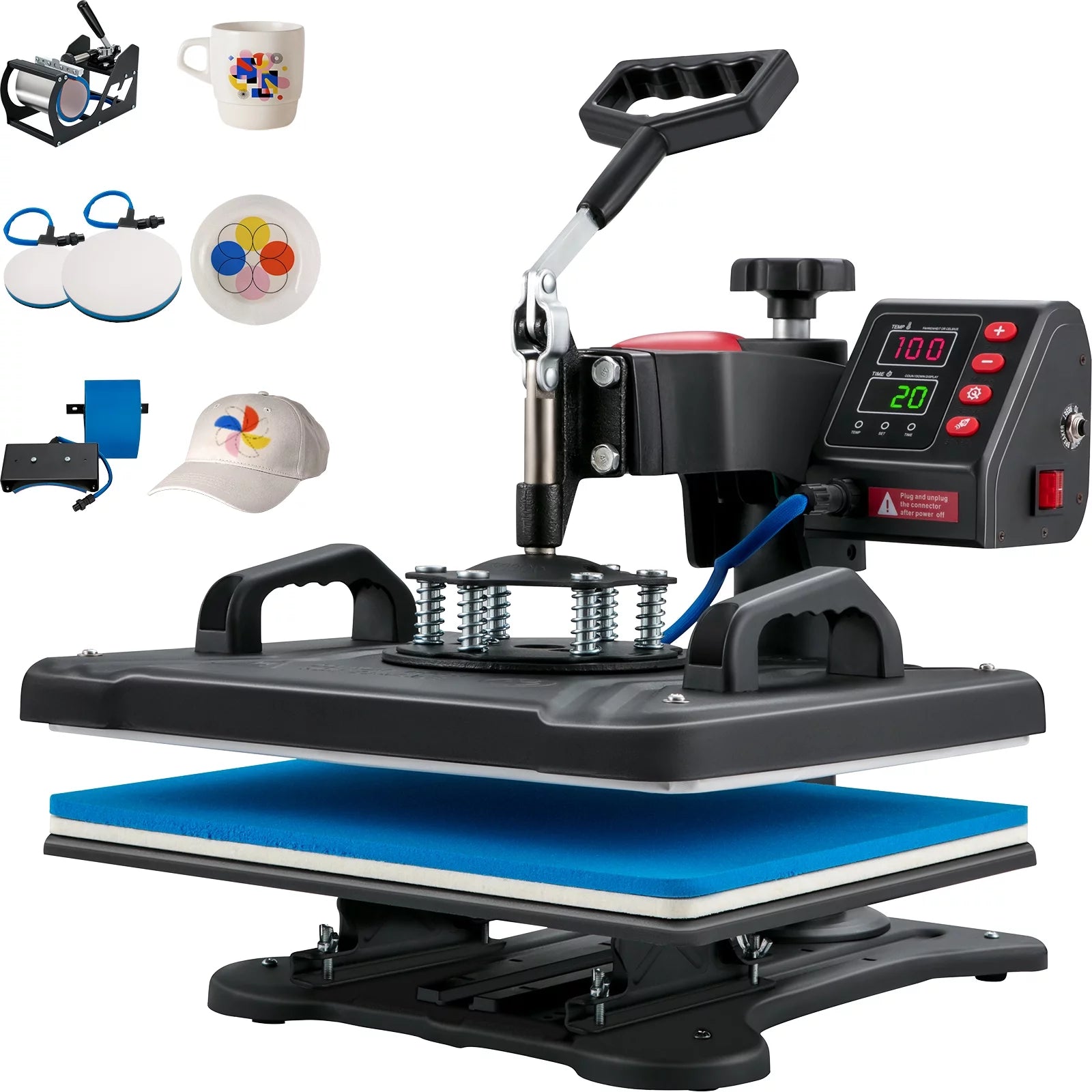 12x15inch 5IN1 Clamshell Sublimation Heat Press Machine with Teflon Coated K33477