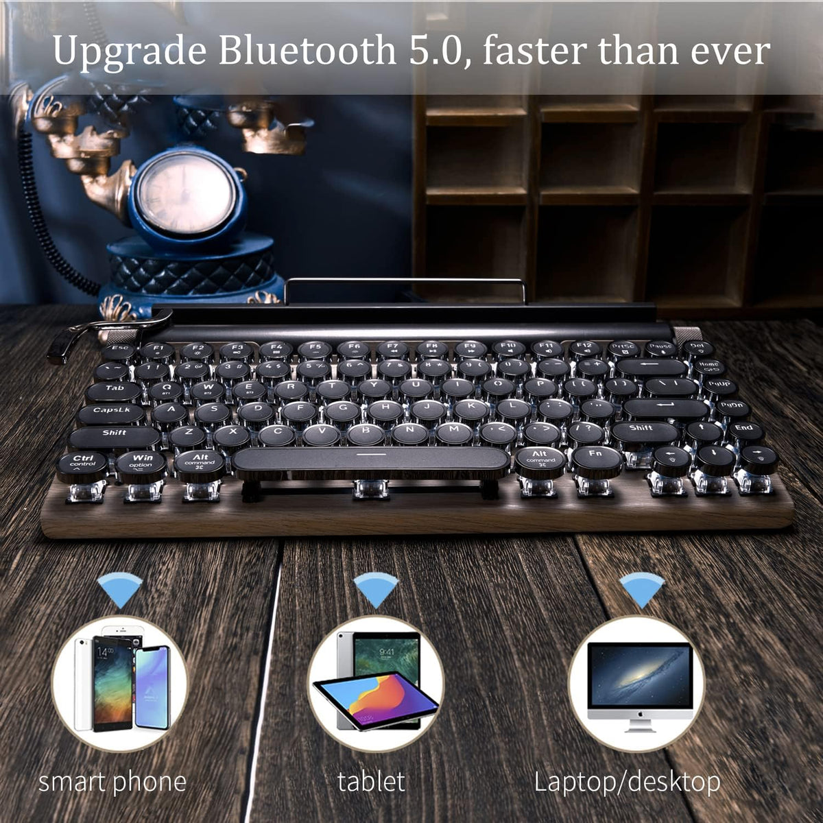 Retro Mechanical Keyboard with Bluetooth F442