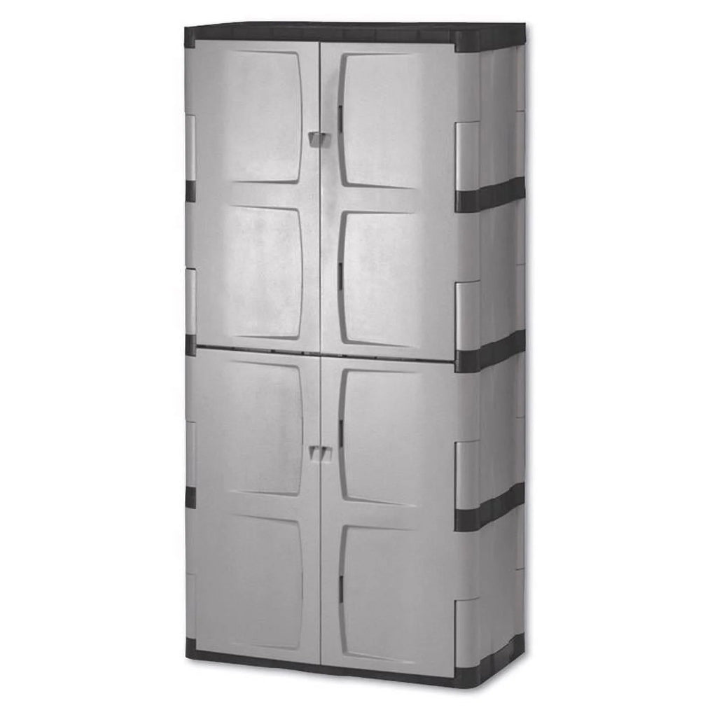 Gray/Black Double-Door Storage Cabinet 36"W x 18"D x 72"H G79244