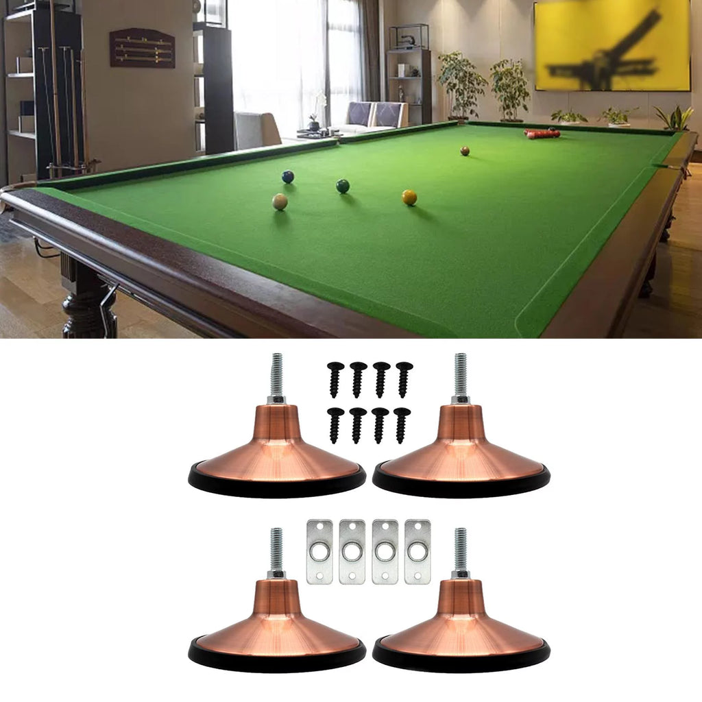 4 Pcs 6 inch Adjustable Heavy Duty Metal Pool Table Leg Levelers M279298