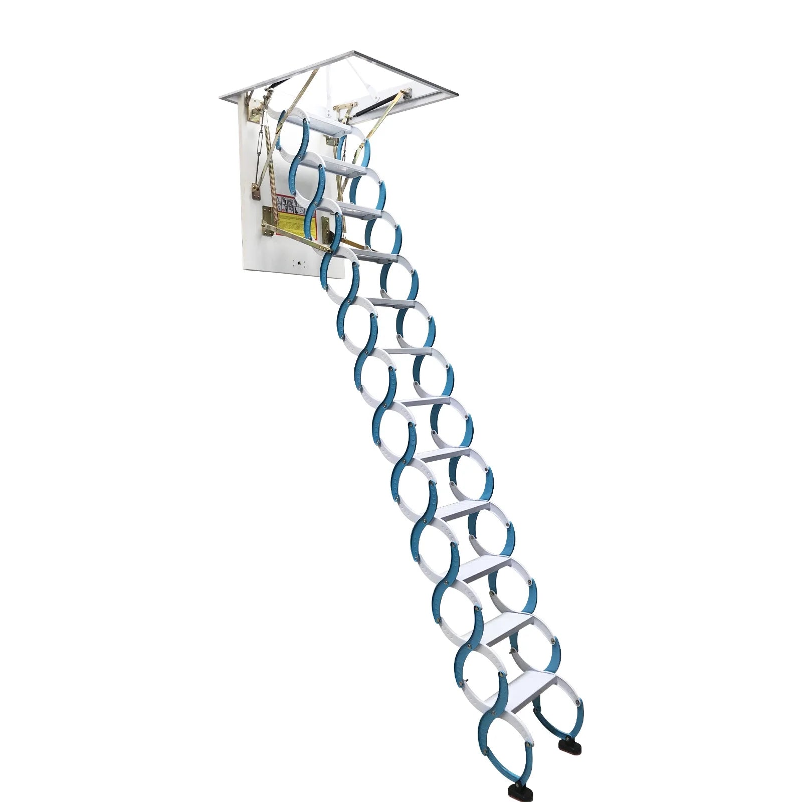 Blue-White Carbon Steel Attic Extension Ladder 9.8ft V66626