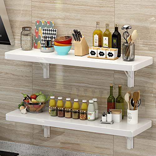 Heavy Duty Wall-Mounted Drop-Leaf Table White L90xW50cm M687