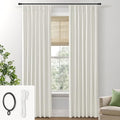 Grey Light Sun Blocking 84 Inches Long Linen Pinch Pleated Blackout Curtains 2 Panels Set I6509