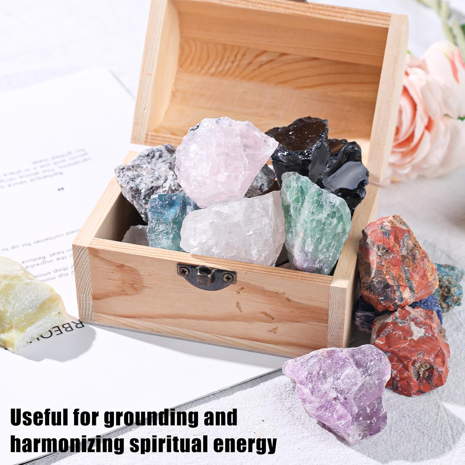 3LB Assorted Natural Stone Mix Raw Gemstone Rough Stones Crystals D126543