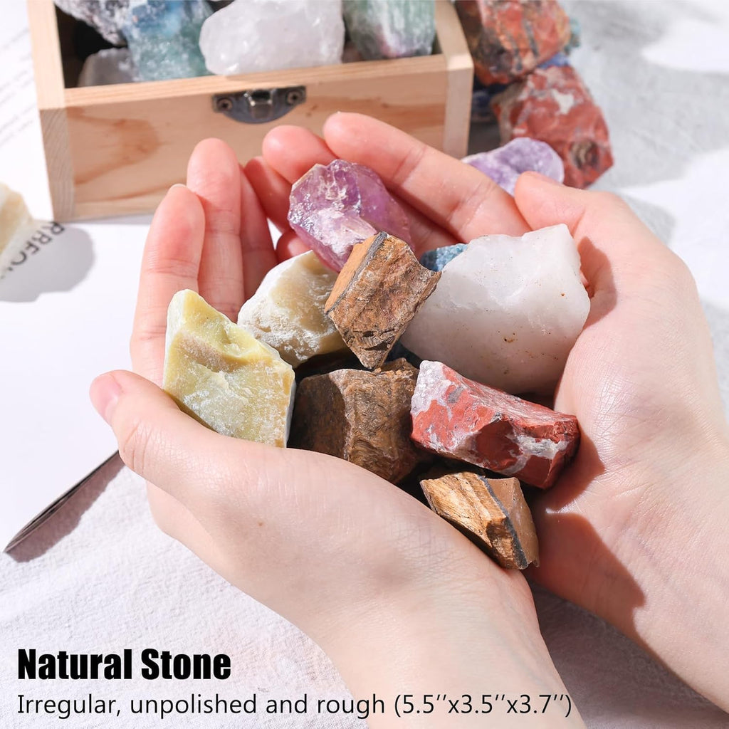 3LB Assorted Natural Stone Mix Raw Gemstone Rough Stones Crystals D126543