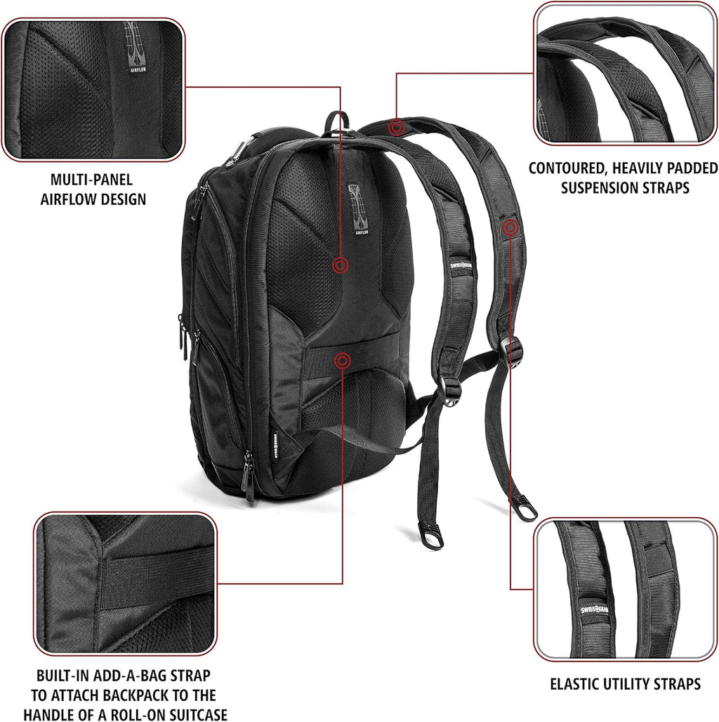 Black 17-Inch Laptop Backpack I787