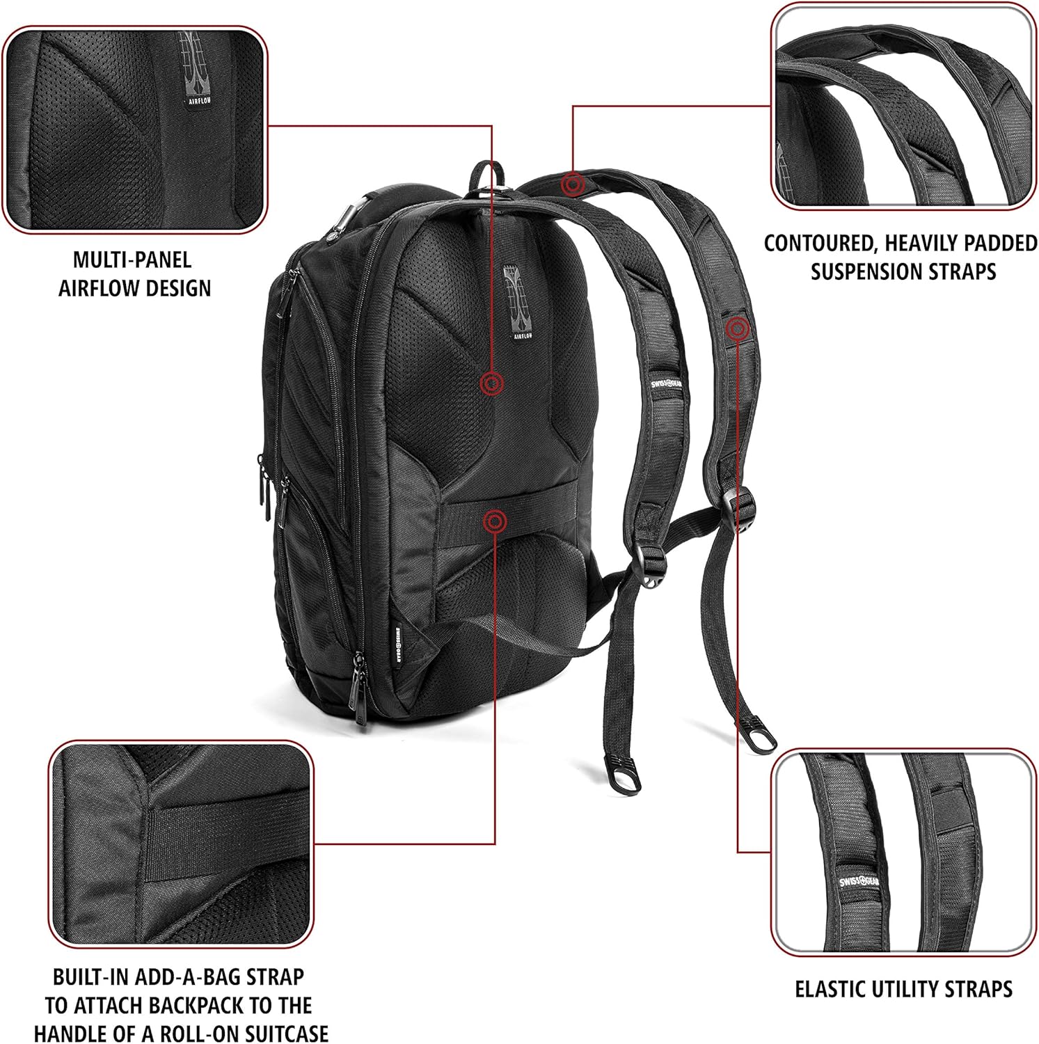 Black 17-Inch Laptop Backpack I787