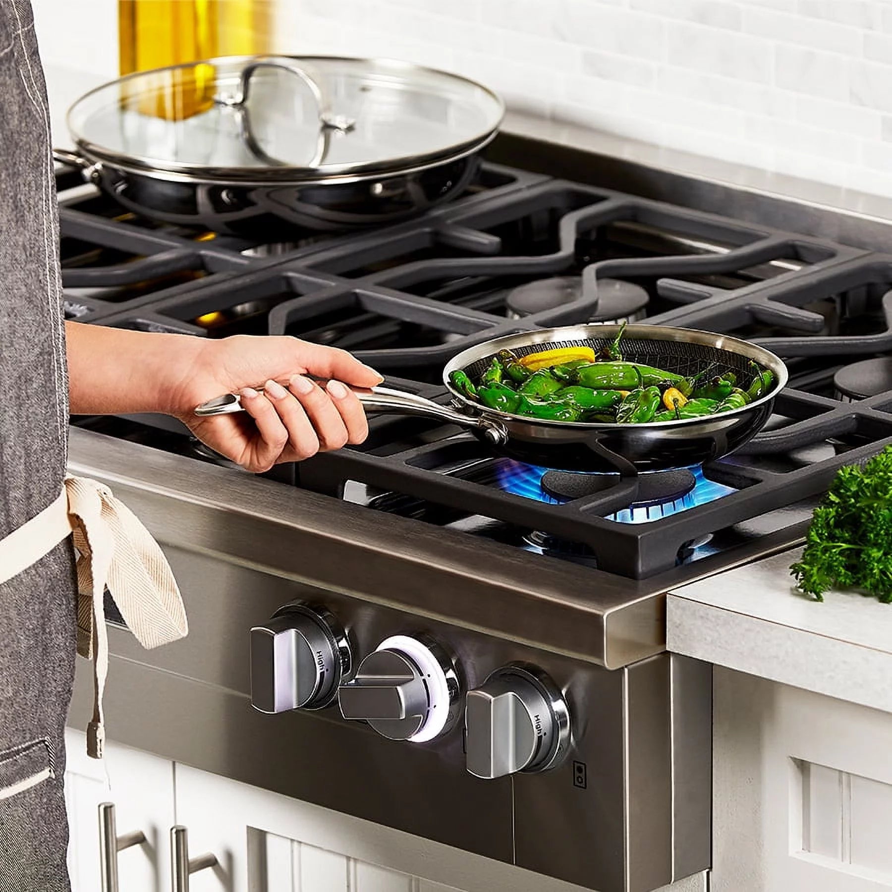 8 inch Nonstick Stainless Steel Skillet with Lid F88554