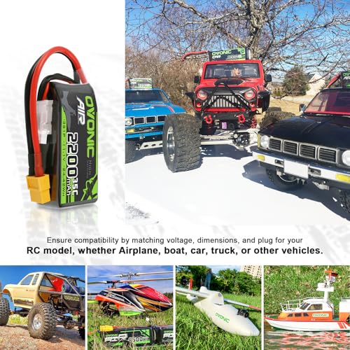 3s Lipo Battery 2200mAh 11.1V 35C with XT60 Connector (2pcs) A44331