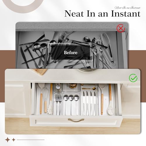 10 Pack Clear Plastic Drawer Organizer Set K8468