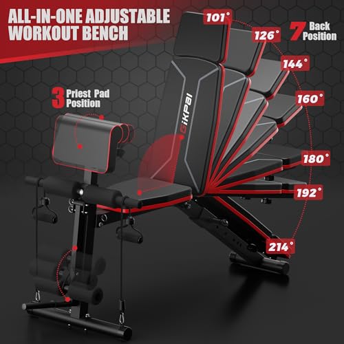 Adjustable Weight Bench with Leg Extension and Preacher Pad G8322