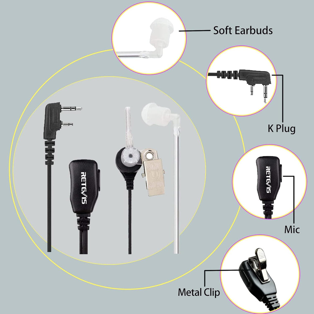 10 Pack Rechargeable Walkie Talkies with Earpiece F721