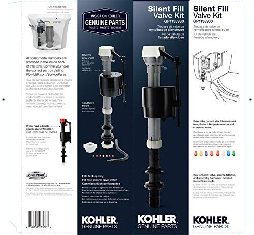 Silent Fill Toilet Fill Valve Kit, 12.5" x 3.5" x 3" A522