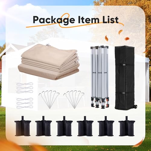 10x20ft Pop up Canopy Tent Waterproof with Roller Bag R9168