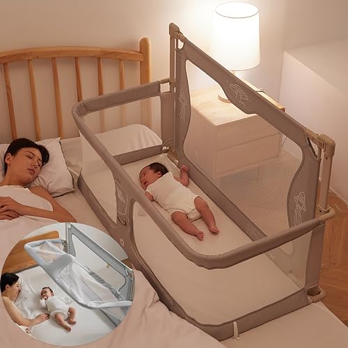 3 in 1 Baby Bassinet Bedside Sleeper Portable Crib with Mesh Window H2390