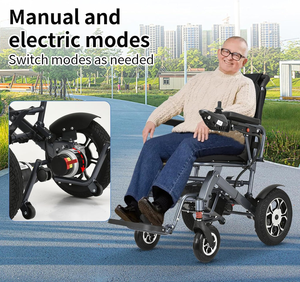 Lightweight Foldable Electric Wheelchair with 500W Motor, Weight 50lbs Z26018