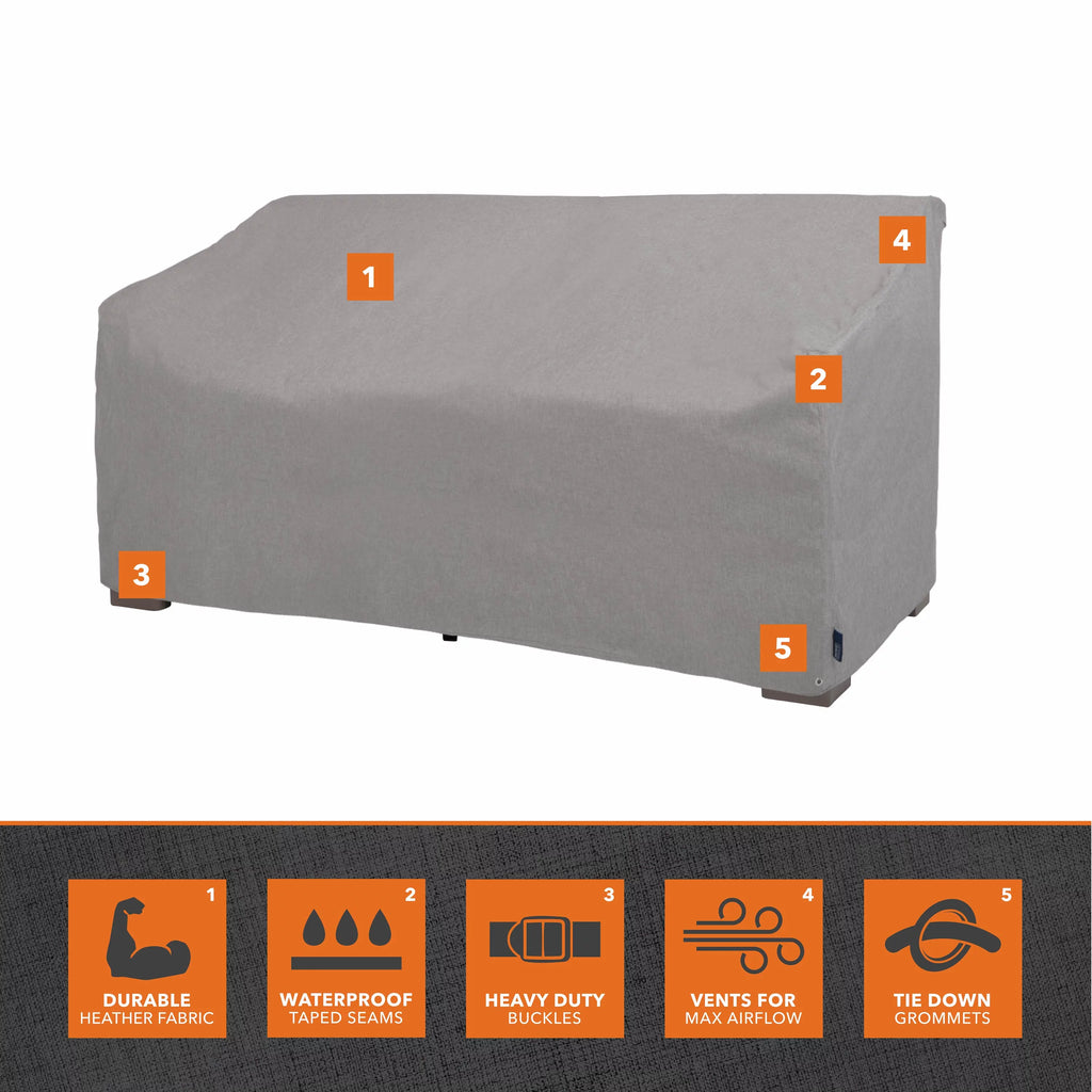 Granite Gray Waterproof Patio Loveseat Cover, 55"L x 33"W x 38"H M8317