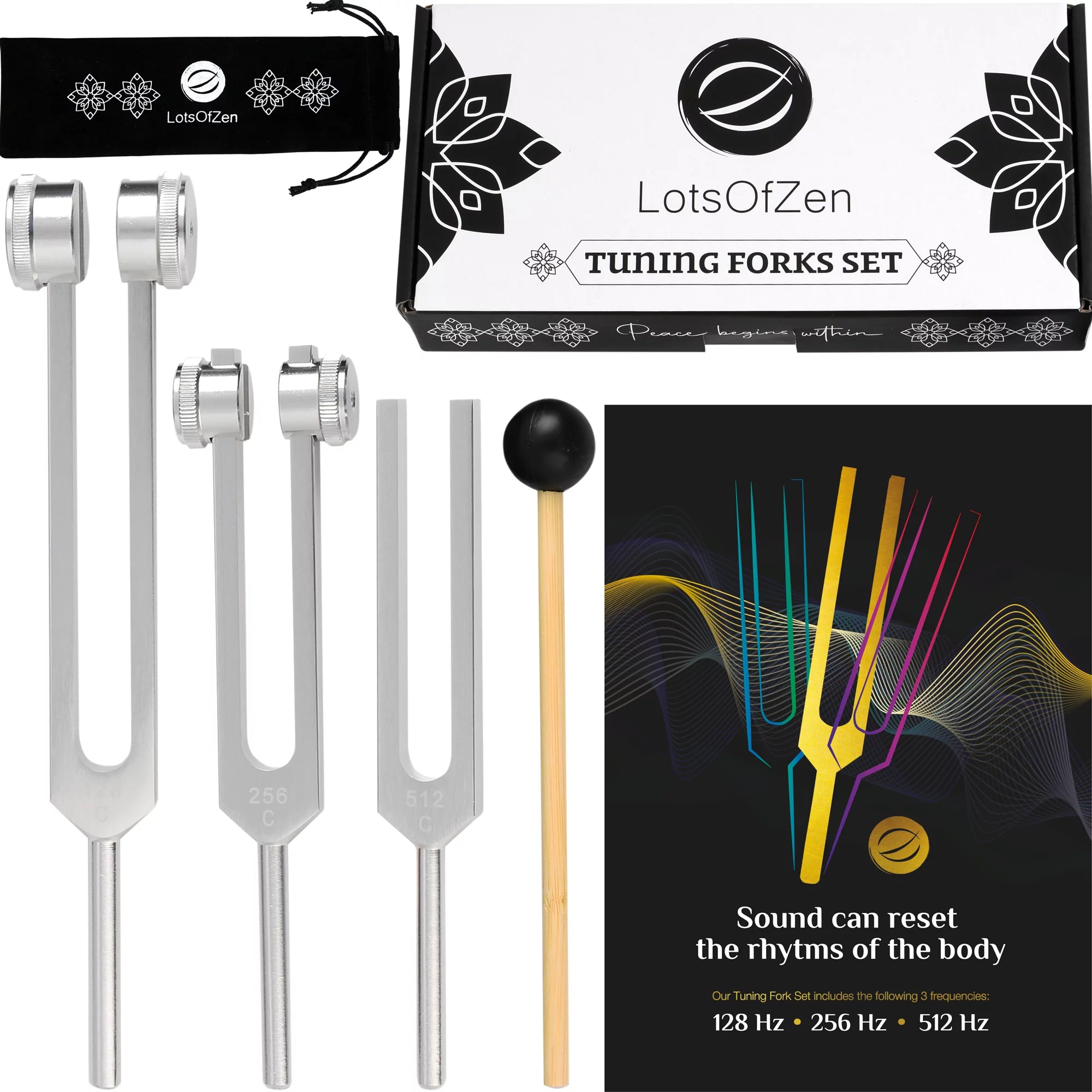 Tuning Forks (128Hz, 256Hz, 512Hz) Body Weighted Tuning Forks Z775