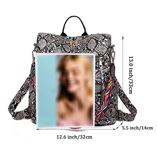 Grey Snake Print Backpack E7454