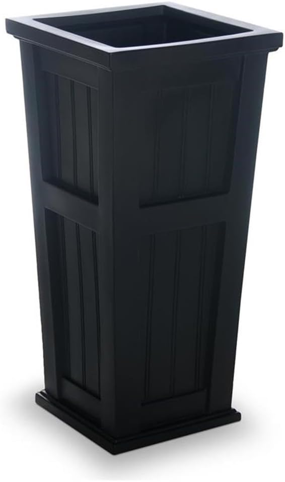 Black 32" Tall Weatherproof Plastic Planter L51760