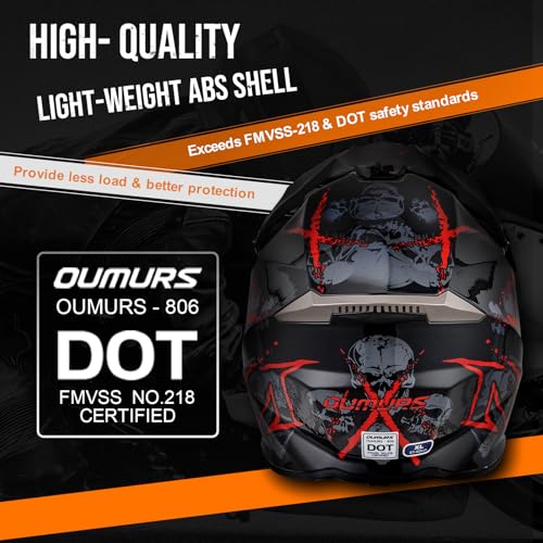 Adult ATV Dirt Bike Helmet Dual Visor with Gloves & Mask Adjustable Sun Visor Motorcycle Helmet A84592