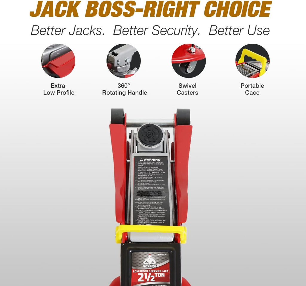 Red 2.5 Ton Hydraulic Floor Jack with Storage Case H149