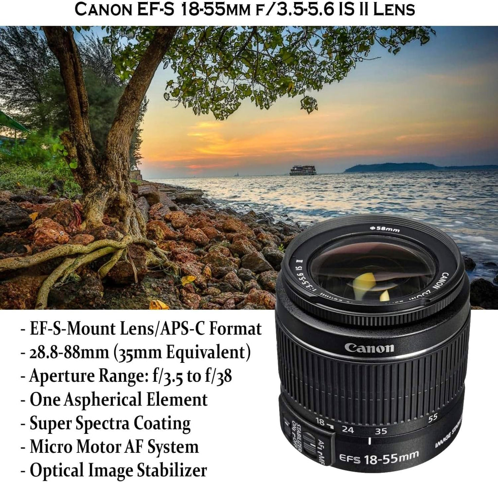 DSLR Camera with 18-55mm Lens, 75-300mm Lens, 420-800mm Telephoto Zoom Lens, 32GB Memory, Filters, Tripod O4741