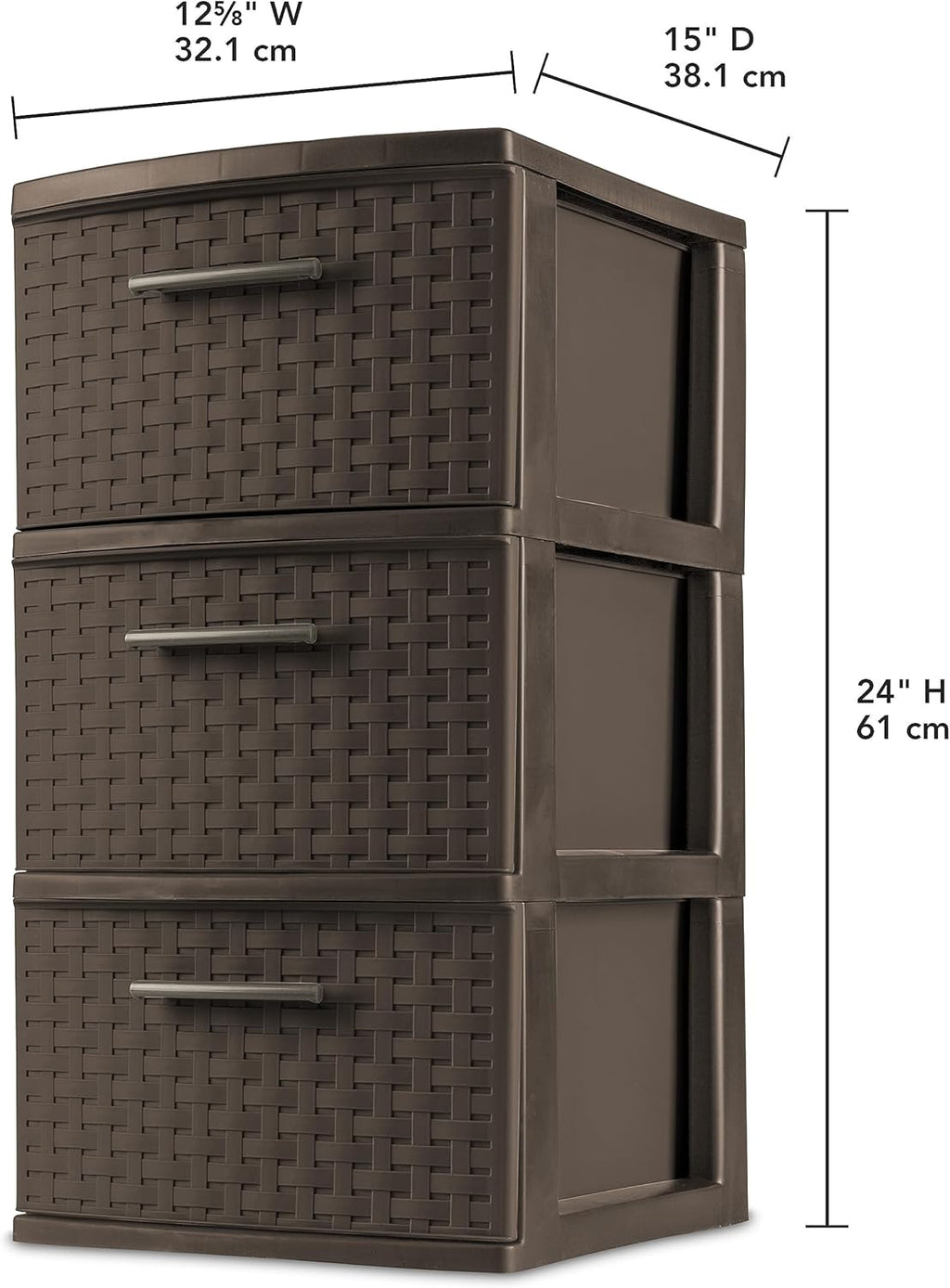 Espresso 3-Drawer Weave Tower U987