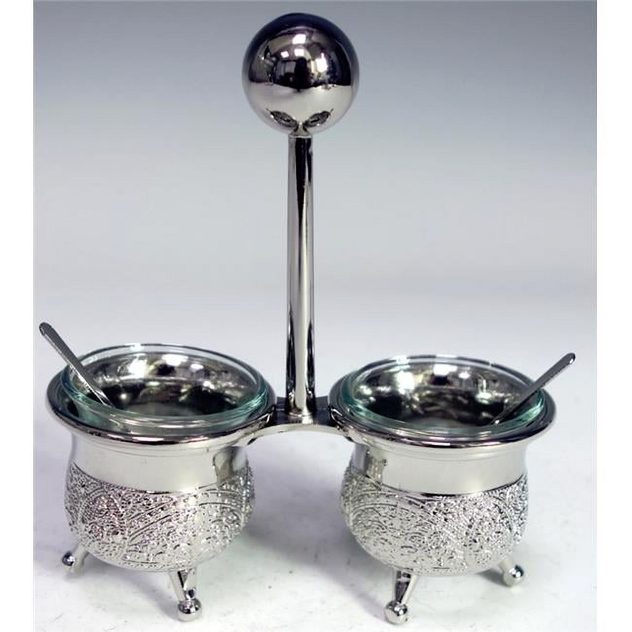 Silver Plated Salt Holder with Spoons J6910