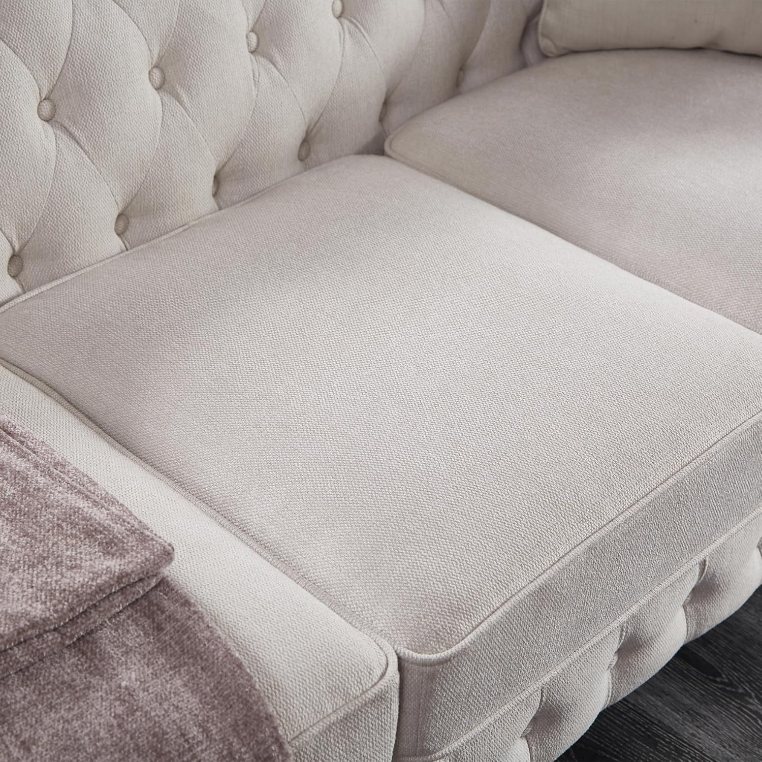 Beige Linen Chesterfield Sofa O903