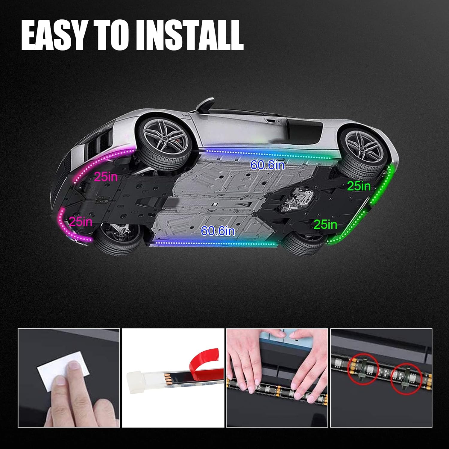 6 PCS LED Car Underglow Light Kit M722759