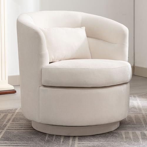 Grey Swivel Barrel Chair with Pillow G6965