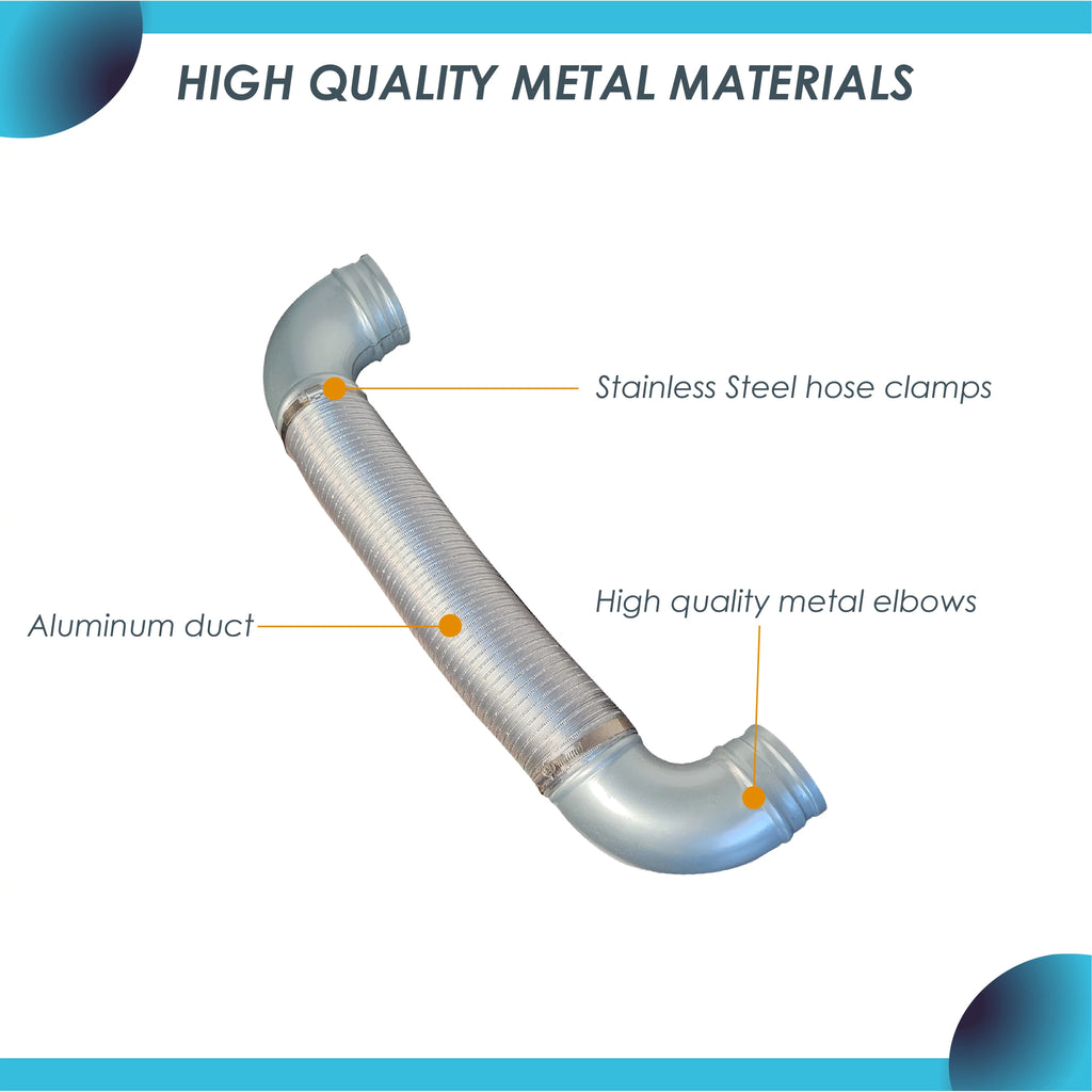 4 inch Dryer Exhaust Duct Kit with 2 Elbows and 2 Clamps S8715