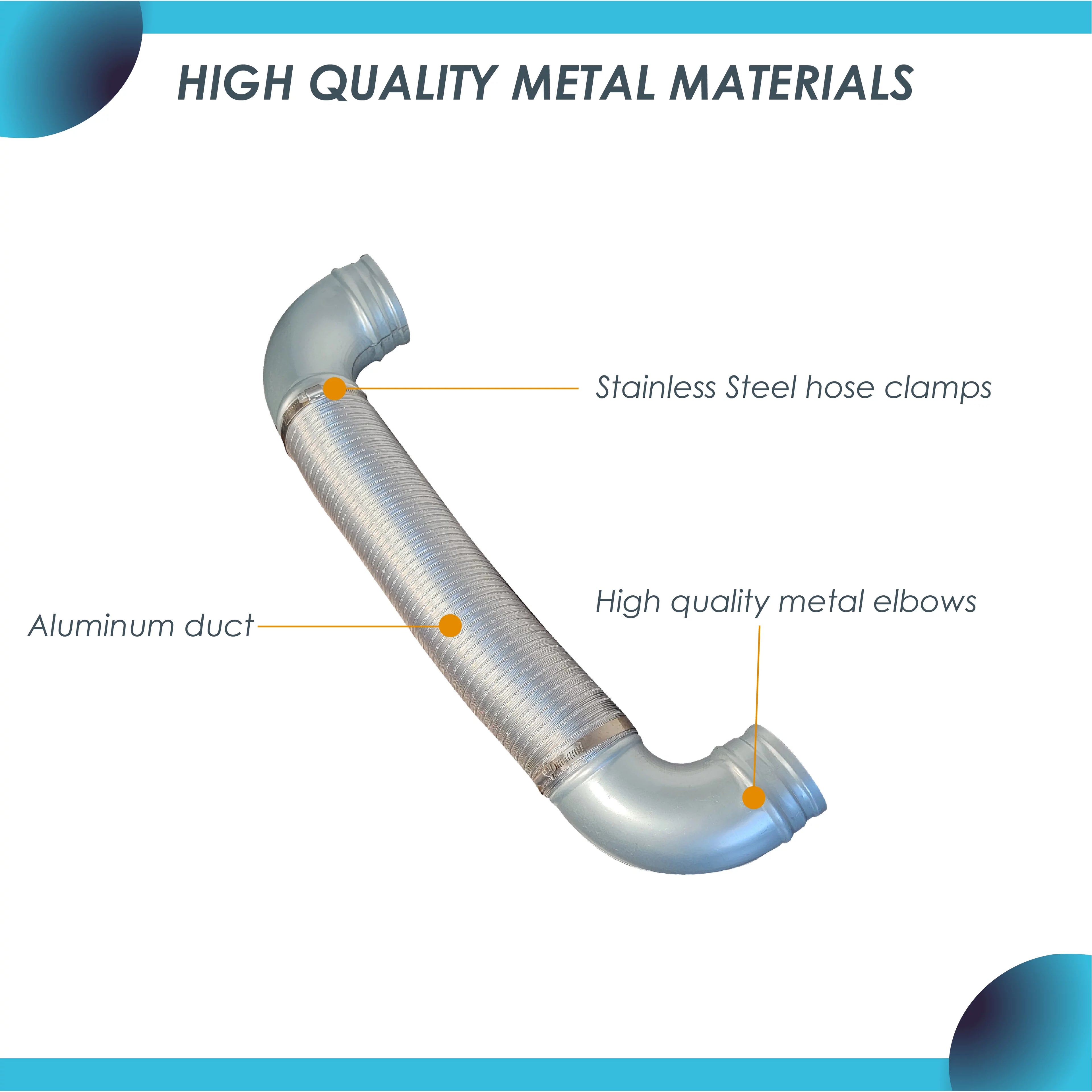 4 inch Dryer Exhaust Duct Kit with 2 Elbows and 2 Clamps S8715