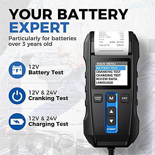 12V 24V 100-2000CCA Lead-Acid Battery Tester with Built-in Printer Q299198