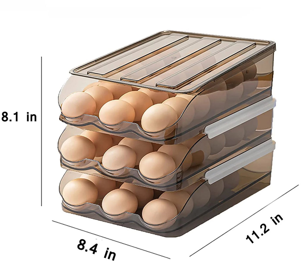 Crystal Gray Plastic Egg Storage Container (3 Layers) N113458