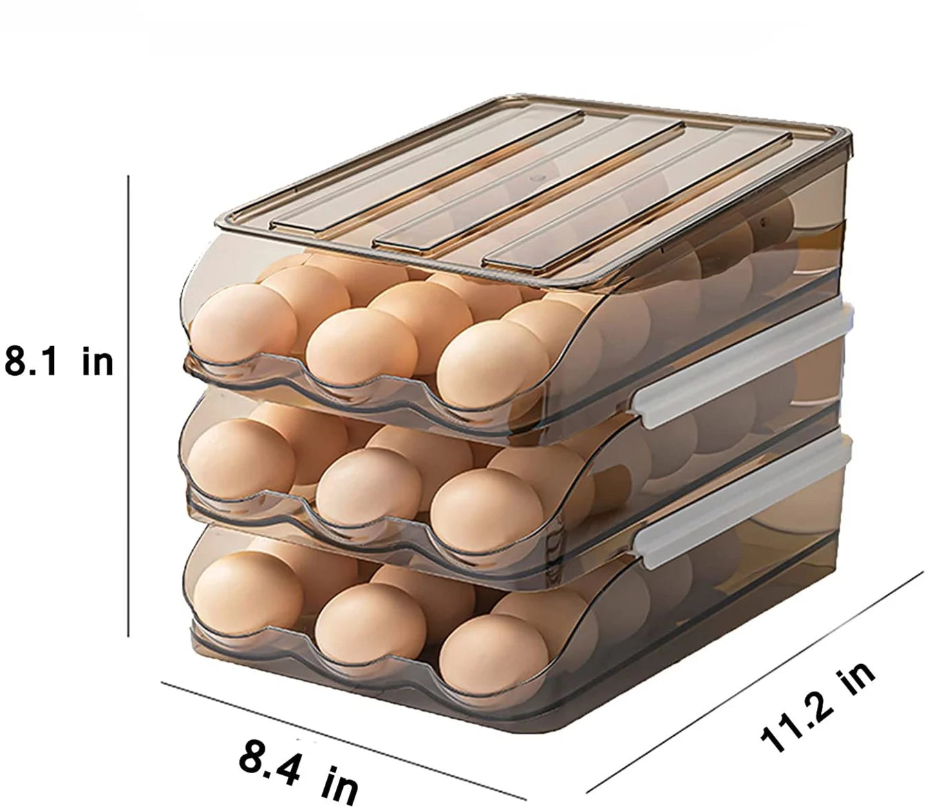 Crystal Gray Plastic Egg Storage Container (3 Layers) N113458