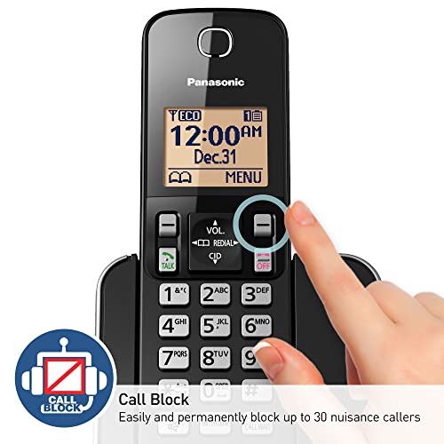 2 Handsets Expandable Cordless Phone System with Answering Machine and Call Block N5513