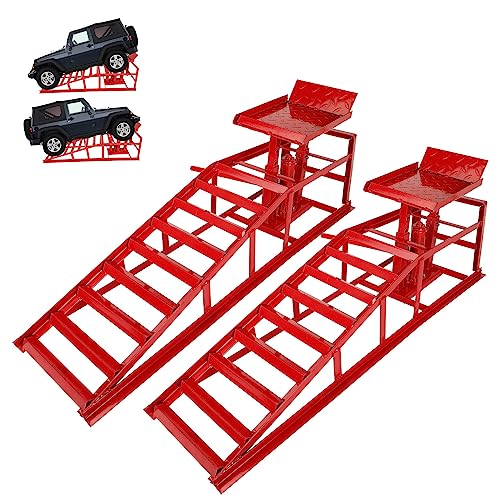 2 Pack Hydraulic Car Ramps 5T 10000lbs Low Profile (Black) D6876