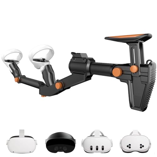 Adjustable Gunstock for Meta Quest 2 Quest 3 Quest 3S Quest Pro with Quick Magnetic Attachment Cheek Pad (Gunmetal Gray) L55522