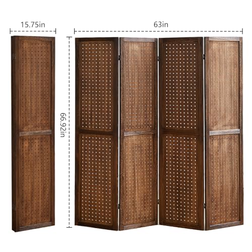 5.6Ft Wooden Pegboard Room Divider N24164
