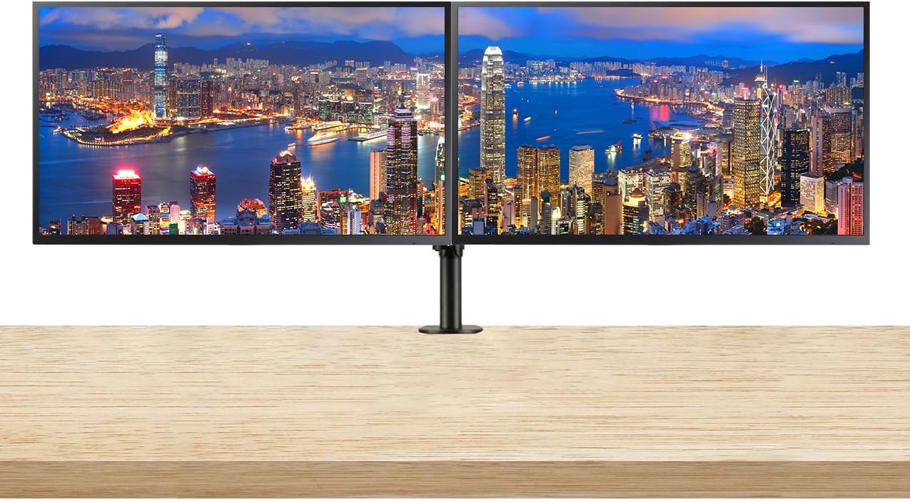 32-inch 4K UHD Borderless IPS LCD Monitor, 2-Pack with Desk Mount Dual Monitor Stand I903825