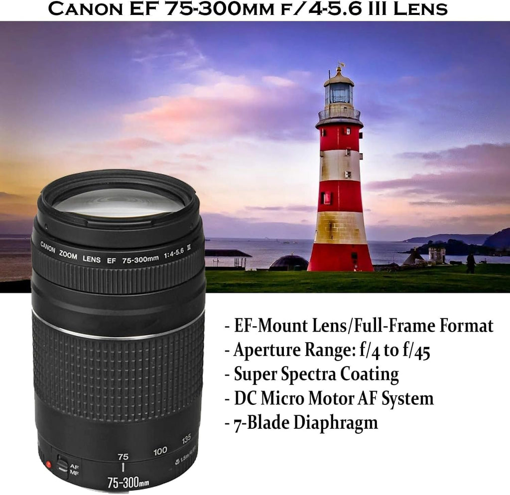 DSLR Camera with 18-55mm Lens, 75-300mm Lens, 420-800mm Telephoto Zoom Lens, 32GB Memory, Filters, Tripod O4741