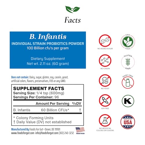 Bifidobacterium Infantis Probiotic Powder 100 Billion cfu's 60 Grams F3159